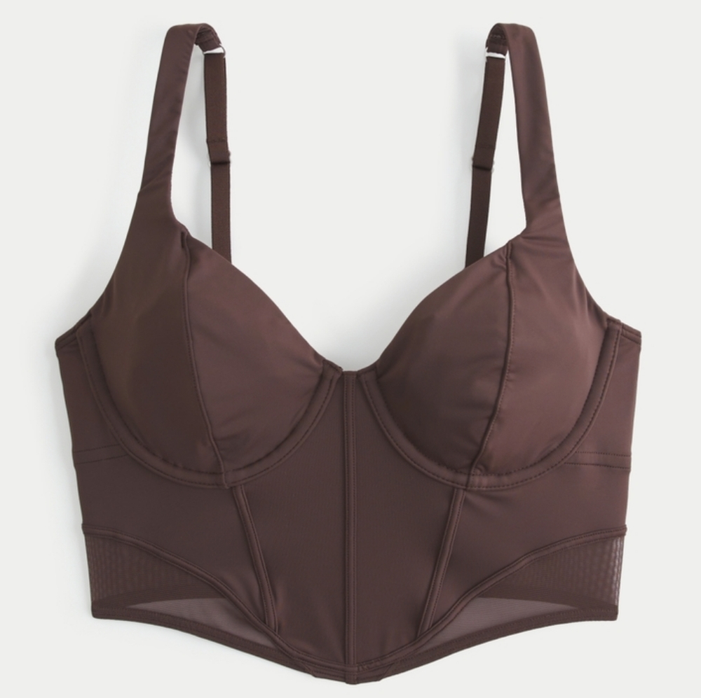 Dark Brown corset, GILLY HICKS MICRO-MODAL + MESH BUSTIER